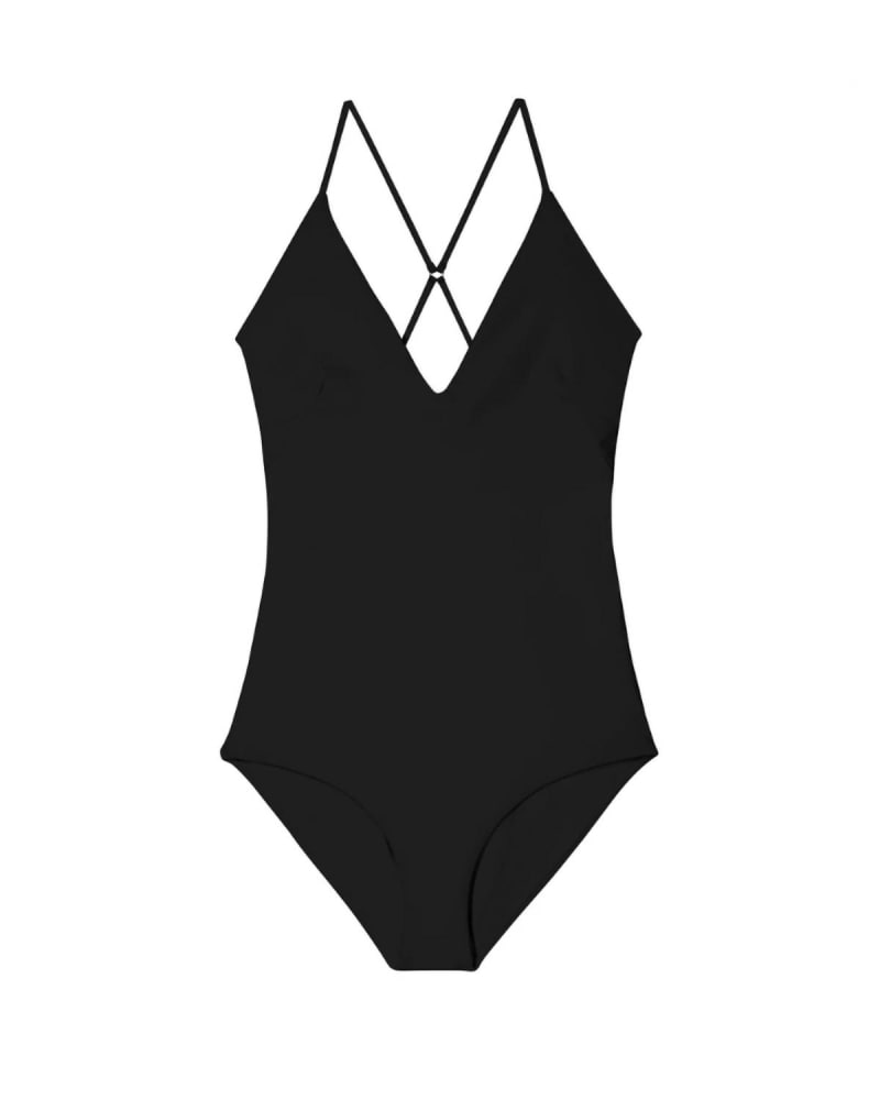 Front of a size L Las Palmas One Piece Night in Black in Black by MIKOH. | dia_product_style_image_id:334413